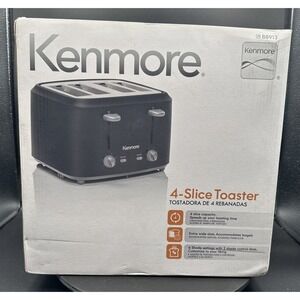 NIB Kenmore 4 Slice Toaster | Wide Slots | 6 Shade Settings | Black